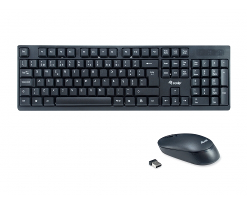 Equip 245222 teclado Ratón incluido RF inalámbrico QWERTY Portugués Negro