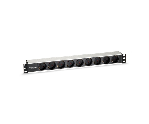 Equip 333292 unidad de distribución de energía (PDU) 9 salidas AC 1U Negro, Plata