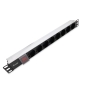 Equip 333293 unidad de distribución de energía (PDU) 8 salidas AC 1U Negro, Plata