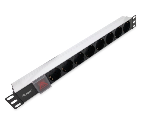 Equip 333293 unidad de distribución de energía (PDU) 8 salidas AC 1U Negro, Plata