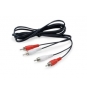 EQUIP cable de audio 2 x RCA Macho/2 x RCA Macho 2,5 m Negro