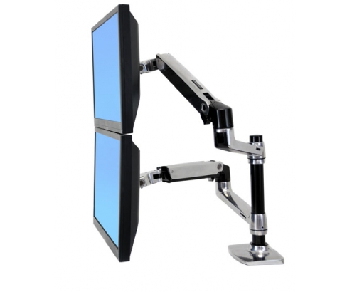 Ergotron LX Series Dual Stacking Arm 24P Plata