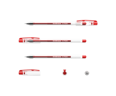 ErichKrause 17629 bolígrafo de gel Bolígrafo de gel con tapa Superfino Rojo 12 pieza(s)