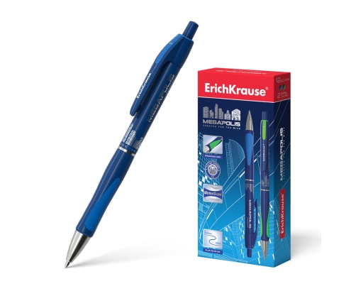 ErichKrause 31 bolígrafo Azul Bolígrafo de punta retráctil con pulsador Medio 12 pieza(s)