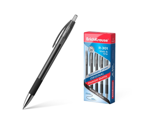 ErichKrause 46815 bolígrafo de gel Bolígrafo de gel de punta retráctil Negro 12 pieza(s)