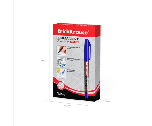 ErichKrause FP-50 rotulador de punta fina Fino Azul 12 pieza(s)