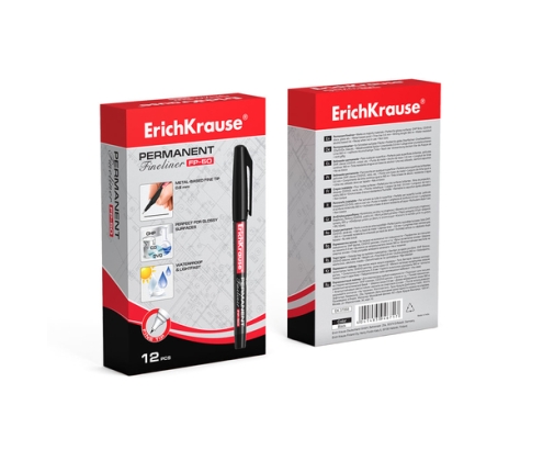 ErichKrause FP-50 rotulador de punta fina Fino Negro 12 pieza(s)