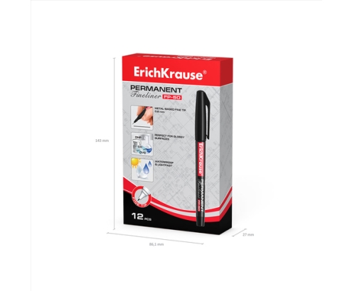 ErichKrause FP-50 rotulador de punta fina Fino Negro 12 pieza(s)
