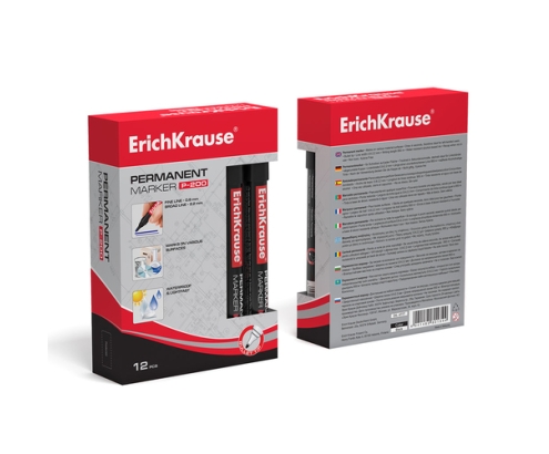 ErichKrause P-200 marcador permanente Punta redonda Azul 12 pieza(s)