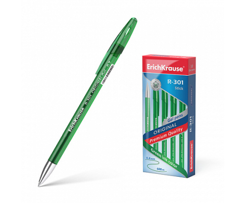 ErichKrause R-301 Original Gel Fino Bolígrafo de gel con tapa Verde 12 pieza(s)