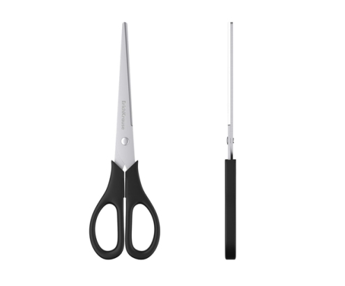 ErichKrause Standard Tijeras de oficina Corte recto Negro, Acero inoxidable