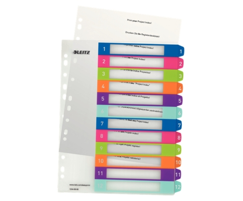 Esselte 1244-00-00 Separador numérico con pestaña Polipropileno (PP) Multicolor