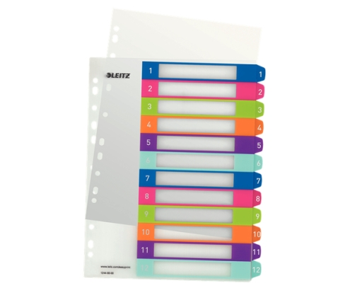 Esselte 1244-00-00 Separador numérico con pestaña Polipropileno (PP) Multicolor