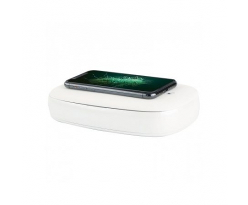 Esterilizador para moviles con carga inalambrica rapida muvit luz ultravioleta 2x 0.9w blanco MUGOO0050