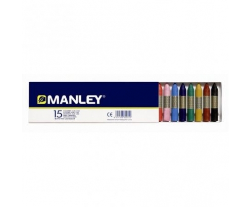 ESTUCHE 15 CERAS MANLEY COLORES SURTIDOS MNC00055