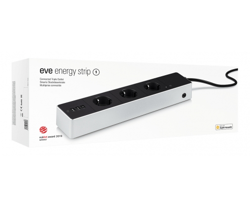 Eve Energy Strip Negro, Blanco 3 salidas AC 120-230 V 1,9 m