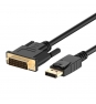 Ewent adaptador de cable de vídeo DisplayPort/DVI-D 3 m Negro