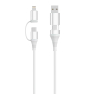 Ewent EC1076 cable USB USB 2.0 2 m USB A/USB C USB C/Lightning 0,48 Gbit/s 60 W Blanco