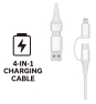 Ewent EC1076 cable USB USB 2.0 2 m USB A/USB C USB C/Lightning 0,48 Gbit/s 60 W Blanco
