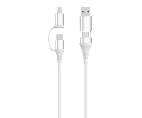 Ewent EC1076 cable USB USB 2.0 2 m USB A/USB C USB C/Lightning 0,48 Gbit/s 60 W Blanco