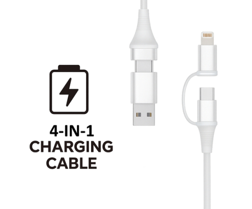 Ewent EC1076 cable USB USB 2.0 2 m USB A/USB C USB C/Lightning 0,48 Gbit/s 60 W Blanco