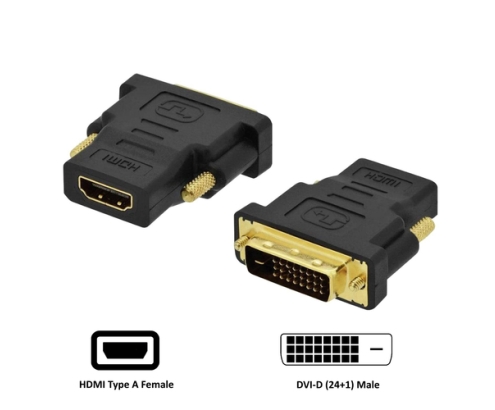 Ewent EC1371 cambiador de género para cable DVI-D 24+1 HDMI Negro