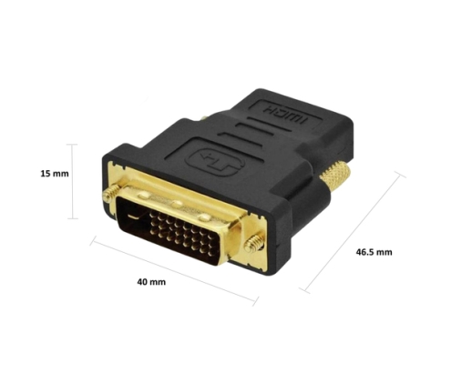 Ewent EC1371 cambiador de género para cable DVI-D 24+1 HDMI Negro