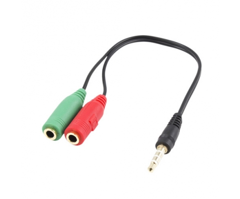 Ewent EC1640 Cable adaptador 3.5mm macho a 2x 3.5mm hembra negro verde rojo
