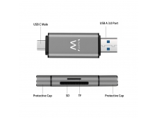 EWENT EW1075 MULTILECTOR TARJETAS USB 3.0 TIPO C/ TIPO A NEGRO