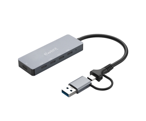 Ewent EW1151 hub de interfaz USB Tipo C 10000 Mbit/s Gris