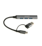 Ewent EW1154 hub de interfaz USB 3.2 Gen 1 (3.1 Gen 1) Type-A + Type-C Gris
