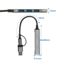 Ewent EW1154 hub de interfaz USB 3.2 Gen 1 (3.1 Gen 1) Type-A + Type-C Gris