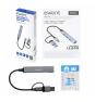 Ewent EW1154 hub de interfaz USB 3.2 Gen 1 (3.1 Gen 1) Type-A + Type-C Gris