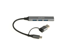 Ewent EW1154 hub de interfaz USB 3.2 Gen 1 (3.1 Gen 1) Type-A + Type-C...