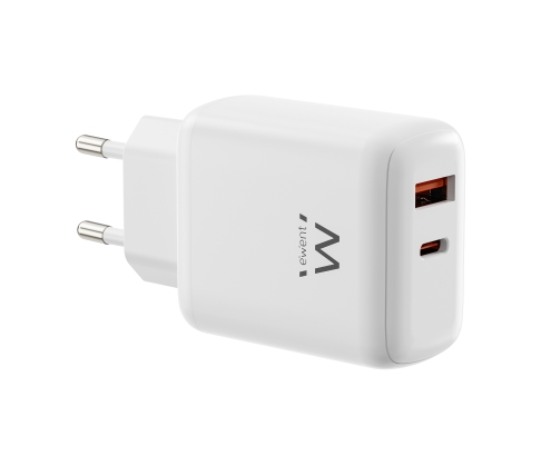 Ewent EW1329 cargador de dispositivo móvil Universal Blanco Corriente alterna Carga rápida Interior