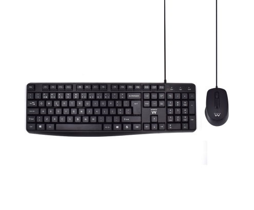 Ewent EW3007 teclado Ratón incluido Oficina USB QWERTY Portugués Negro