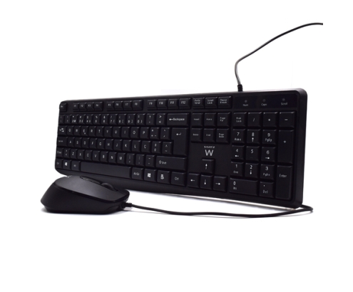 Ewent EW3007 teclado Ratón incluido Oficina USB QWERTY Portugués Negro