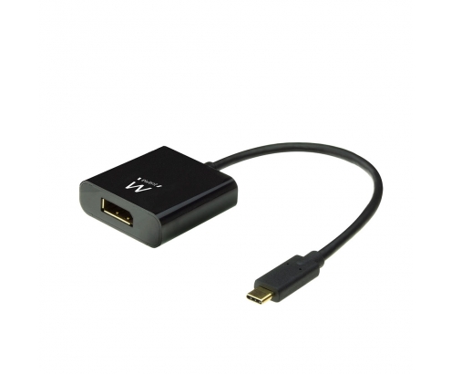 Ewent EW9825 adaptador de cable de vÍ­deo 0,15 m USB Tipo C DisplayPort Negro