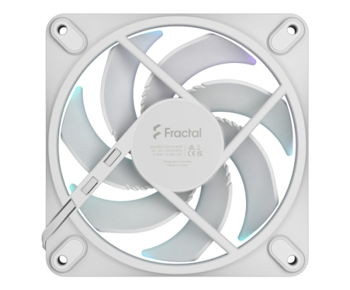 Fractal Design Momentum 12 RGB Carcasa del ordenador Ventilador 12 cm Blanco 1 pieza(s)