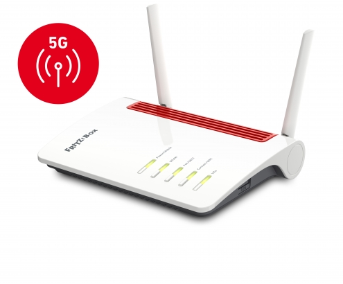 FRITZ!Box 6850 5G router inalámbrico Gigabit Ethernet Doble banda (2,4 GHz / 5 GHz) Negro, Rojo, Blanco