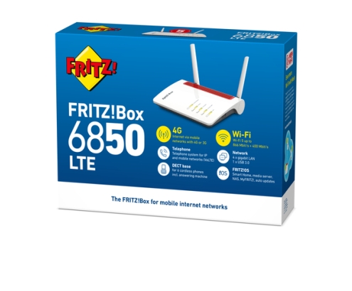 FRITZ!Box 6850 LTE router inalámbrico Gigabit Ethernet Doble banda (2,4 GHz / 5 GHz) 4G Blanco