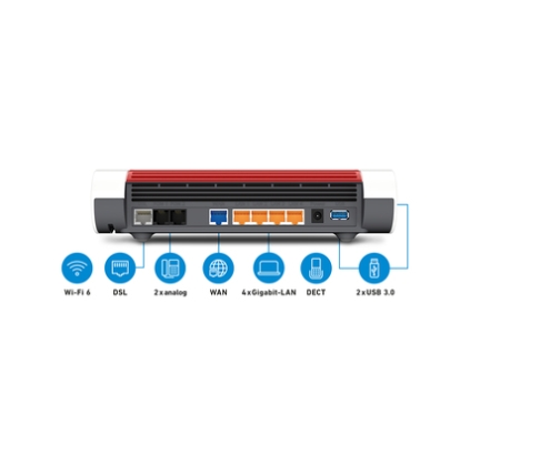 FRITZ!Box 7590 AX router inalámbrico Gigabit Ethernet Doble banda (2,4 GHz / 5 GHz) Blanco