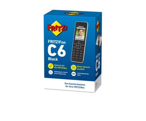 FRITZ!Fon C6 Teléfono DECT Identificador de llamadas Negro