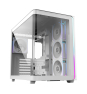 FSP M580-WP Plus Carcasa Midi Tower mITX, mATX Blanco ARGB
