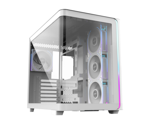 FSP M580-WP Plus Carcasa Midi Tower mITX, mATX Blanco ARGB
