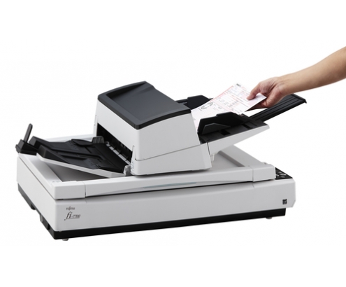 Fujitsu fi-7700 Escáner de superficie plana y alimentador automático de documentos (ADF) 600 x 600 DPI A3 Negro, Blanco