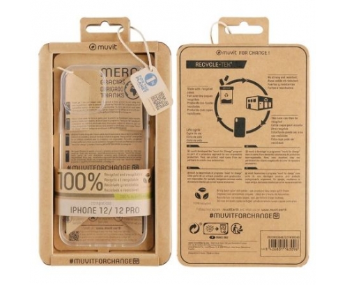 Funda muvit recycletek transparente for change para apple iphone 12 12pro MCCRS0046