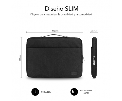 Funda subblim elegant laptop sleeve para portatiles 15.6p negro SUB-LS-0TS0100