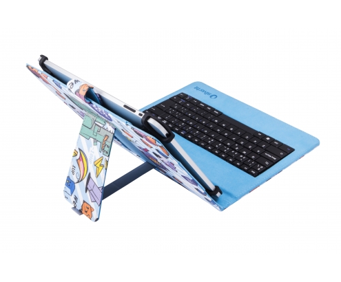 FUNDA TABLET SilverHT Universal Estampada PIXEL GAMER + teclado MicroUSB 9 - 10.1 111934540199
