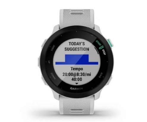 Garmin Forerunner 55 Smartwatch notificaciones frecuencia cardiaca gps blanco